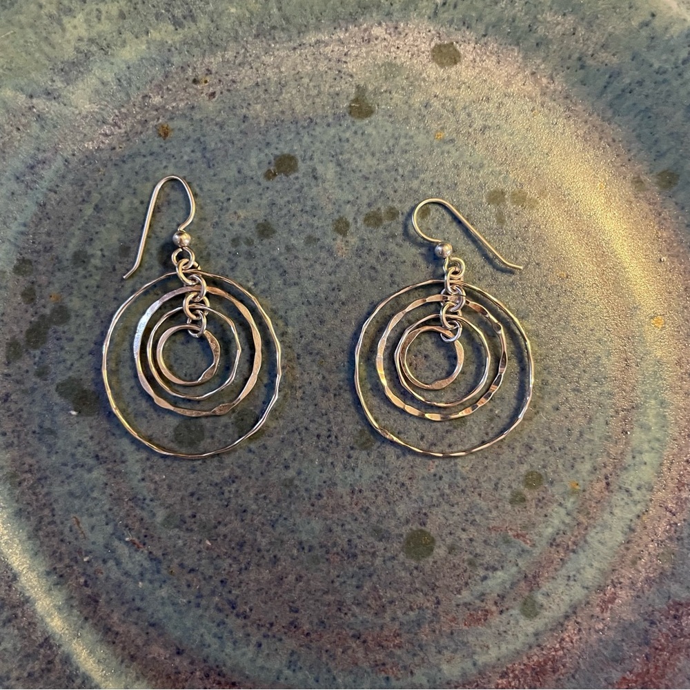 Sterling Silver Planetoids Dangle Earrings